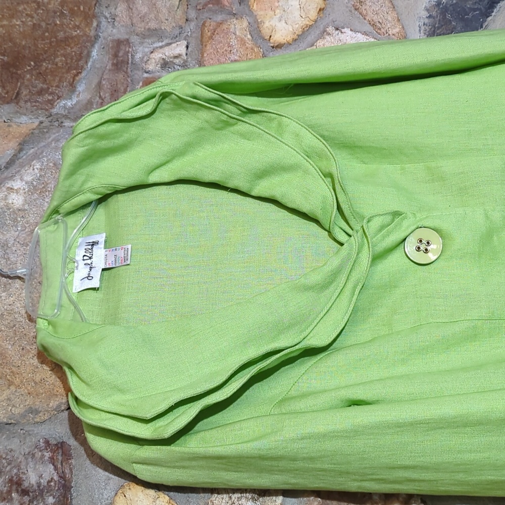 Joseph Ribkoff green Linen blouse - Picture 2 of 11